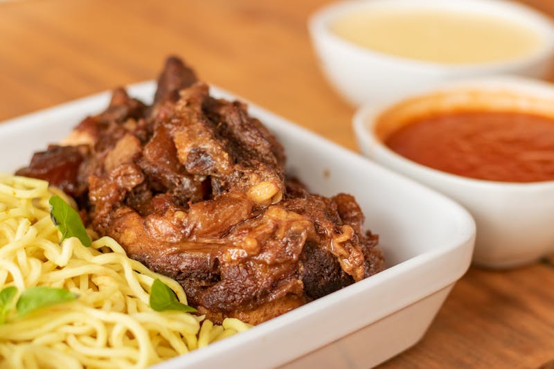 Chicago Italian beef sandwich dipped in au jus